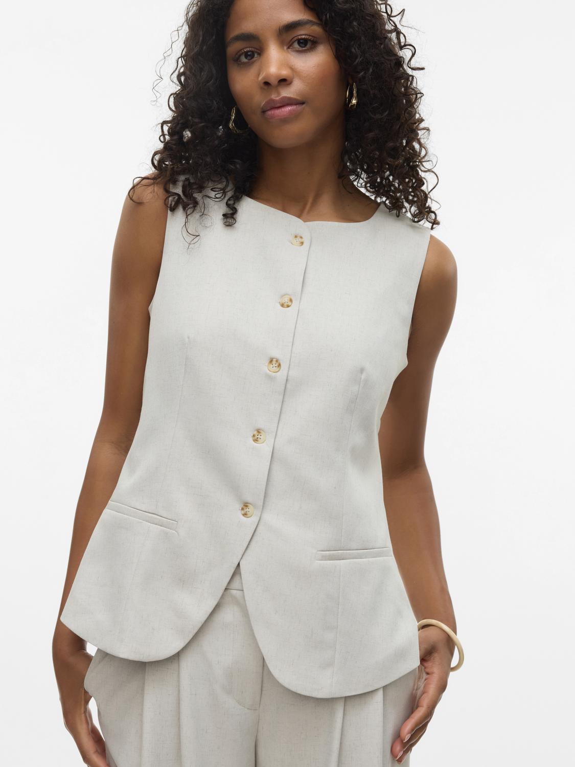 VMMIKELA Tailored Waistcoat - Birch - VERO MODA & VILA Bergvik